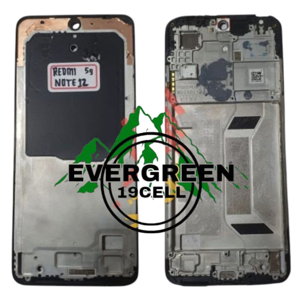 FRAME LCD REDMI NOTE 12 5G / P0C0 X5 PRO ( hitam ) DUDUKAN TATAKAN TULANG TENGAH LCD P0C0 X5PRO / RE
