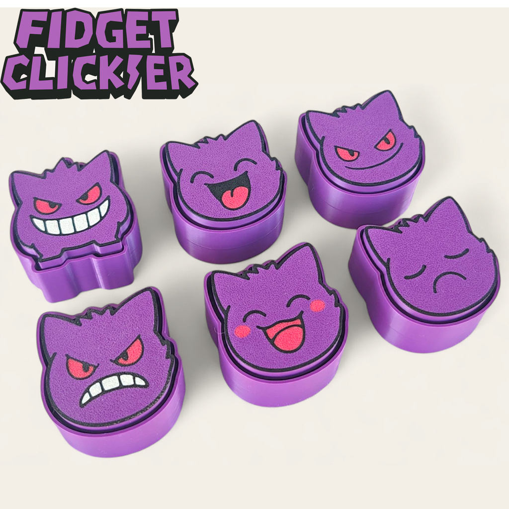 Gantungan Kunci Fidget Clicker Pokemon Gengar - Keychain Cliker Pokemon