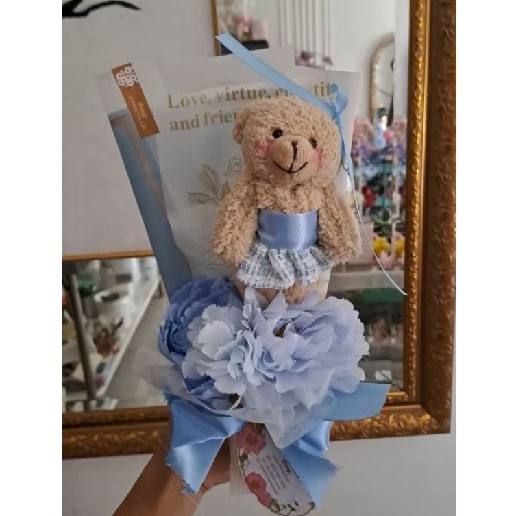 Buket Mini Teddy Bear – Bunga Artificial Premium Cute Gift