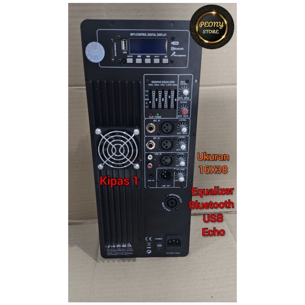 MESIN KIT AKTIF USB BLUETOOTH 16x38 / POWER KIT AKTIF 600 - 1000watt 16cm x 38cm IMPORT