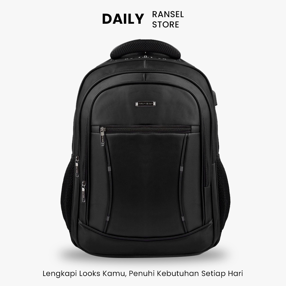 Polo Power Tas Ransel Kulit Import Backpack Expanding Kunci Tas Polo