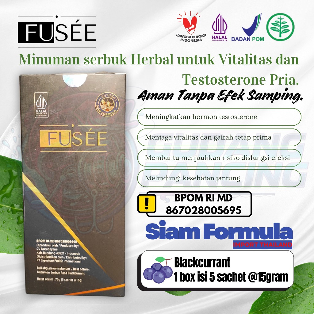 FUSEE Minuman Bubuk Herbal Peningkat Hormon Testosteron Vitalitas Pria Jaga Imun Tubuh BPOM Halal
