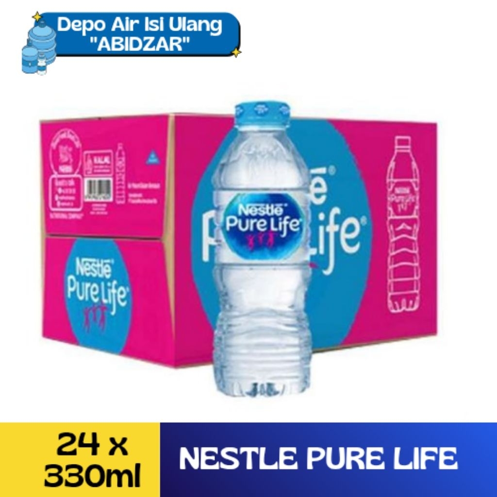 NESTLE PURE LIFE BOTOL 330ML / AIR MINUM NESTLE PURE LIFE / NESTLE PURE LIFE AIR MINERAL BOTOL 330ML
