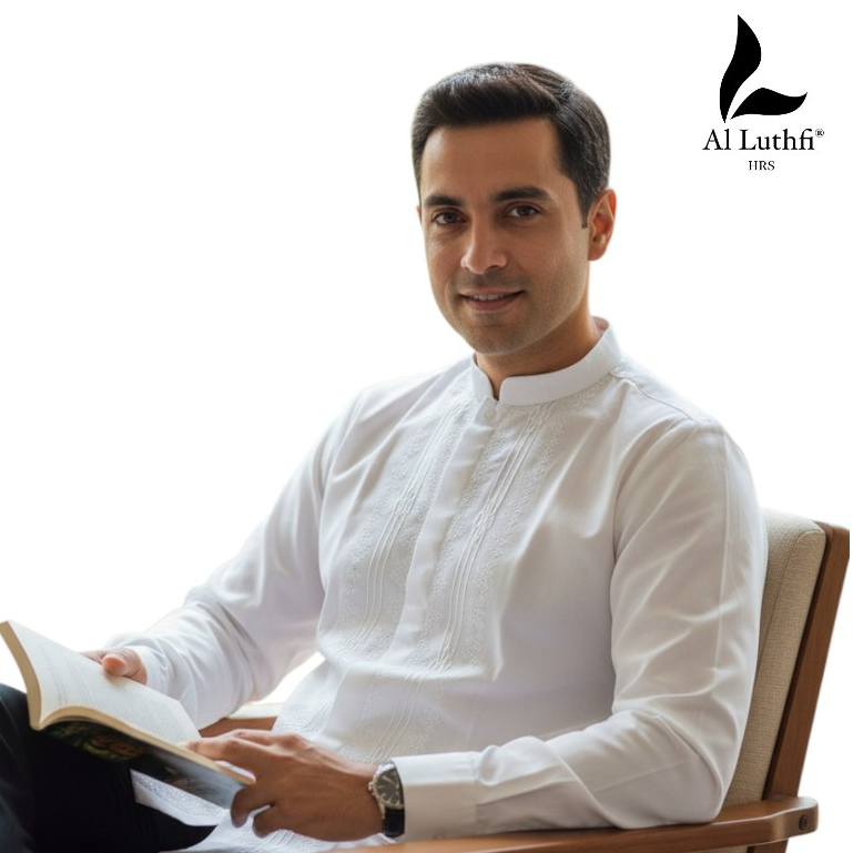 Baju koko Manset Warna Putih - Al-Luthfi