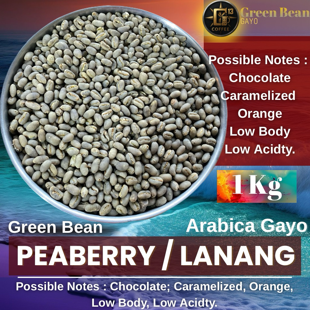 GREEN BEAN PEABERRY SEMI WASH LANANG JANTAN KOPI GAYO 1 Kg