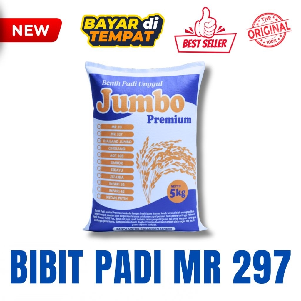 Benih Bibit Padi Unggul MR 297 Kemasan 1Kg - 5Kg Kualitas Original Super