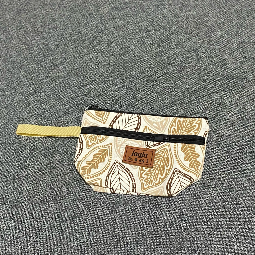 POUCH KANVAS HANDBAG SERBAGUNA TAS HP POUCH JOGJA BATIK OLEH OLEH JOGJA TAS KECIL TAS KANVAS MOTIF