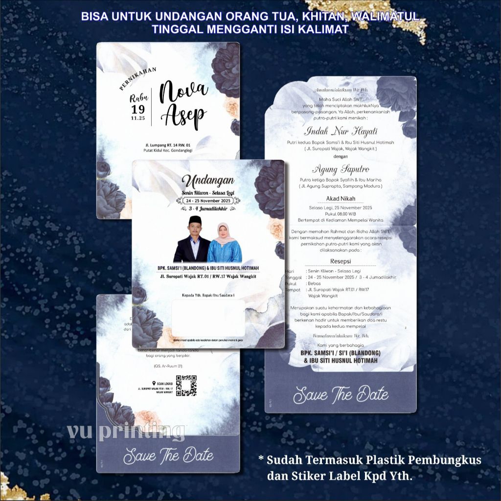 Cetak Undangan Orangtua Hajatan Nikah Unduh Mantu Biru 2026