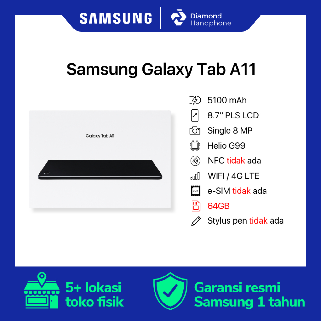 Samsung Galaxy Tab A11 4/64 4/64GB 4GB 64GB Garansi Resmi