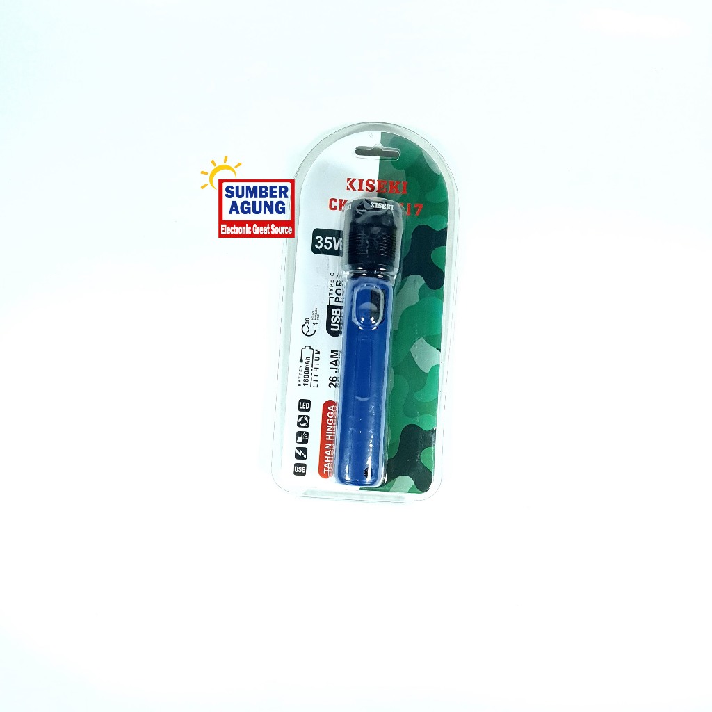 Kiseki Senter Tangan CKTZOOM17 35Watt Senter Sorot Bisa Zoom Cahaya Putih