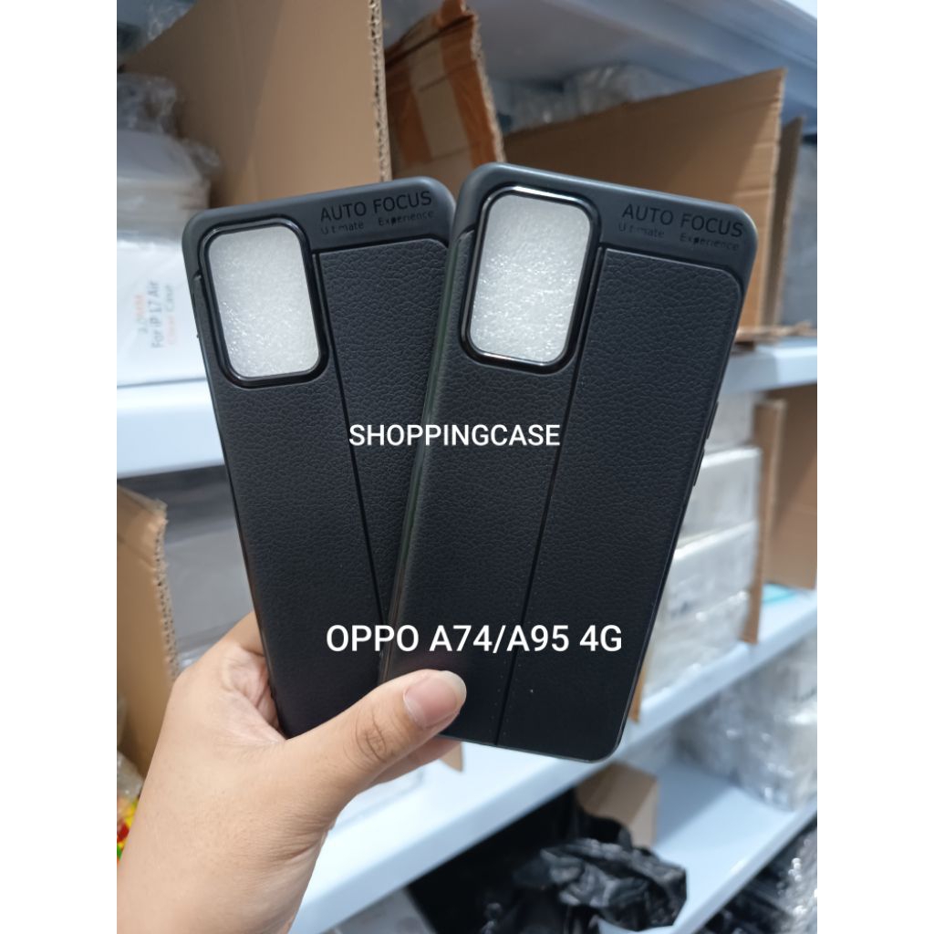 OPPO A74 4G A95 4G AUTO FOCUS SOFTCASE LEATHER CASE KULIT JERUK