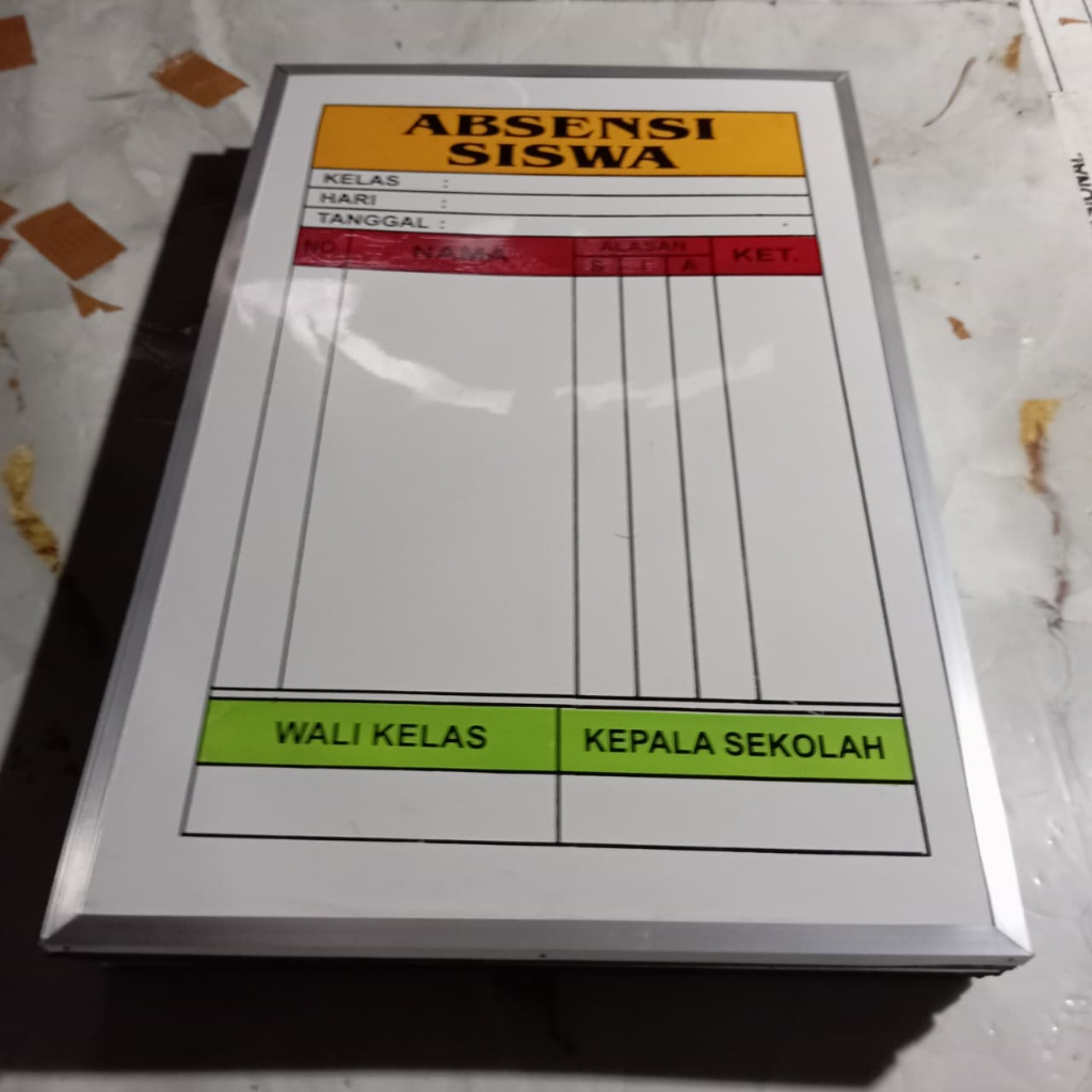 Papan Absensi Siswa Kelas Ukuran 40x60cm