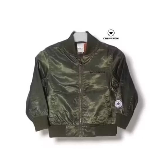 CONVERSE Kids Bomber Casual Jacket Army Size tag 110 4-5 years (P46xL39)