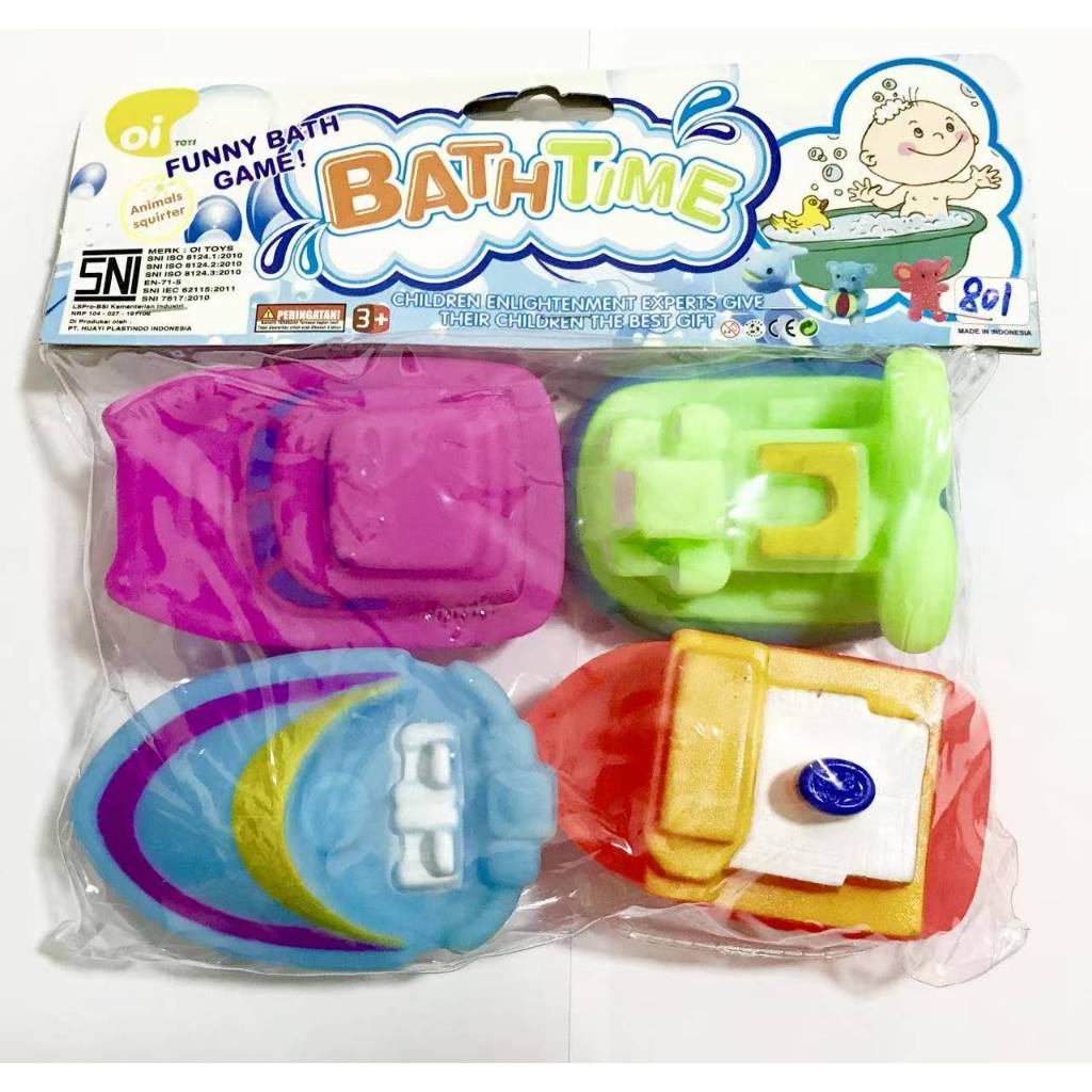 Mainan Mandi Anak / HY018-01 / Perahu Mini / Bahan PVC Karet