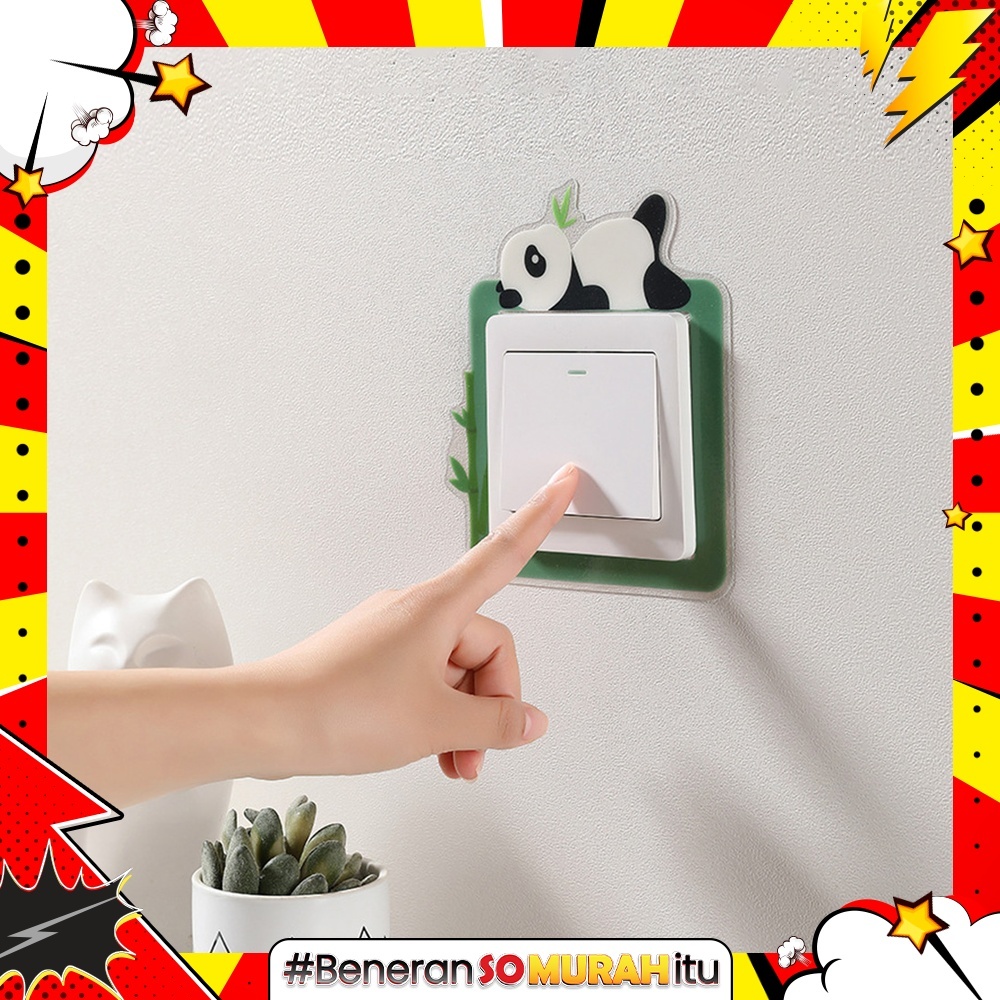 Sticker Saklar Lampu Listrik Rumah Glow in The Dark Frame Saklar Dinding Gambar Unik Lucu