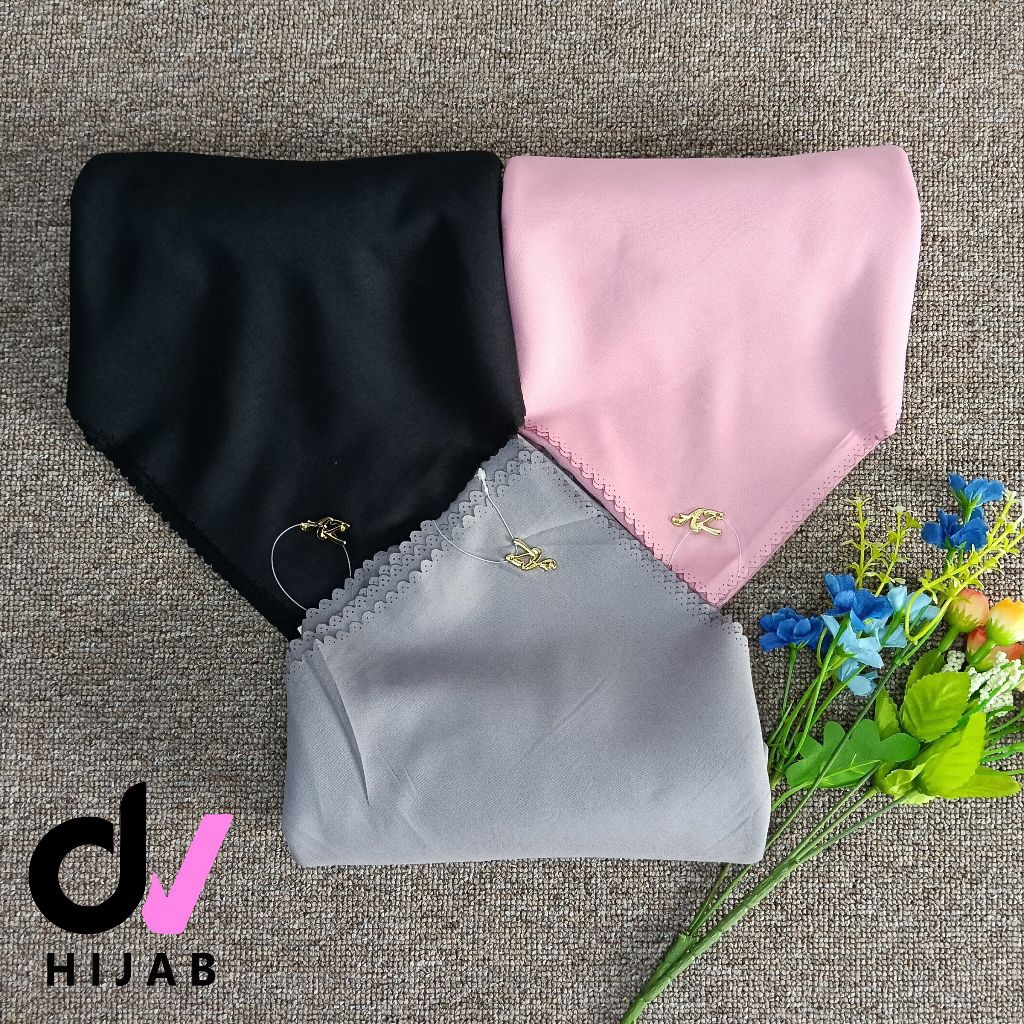 3pcs Hijab Segiempat Azara Oskara Syar'i/Jilbab Syar'i/Syar'i Azara/Hijab Syar'i ukuran 130x130/Syar