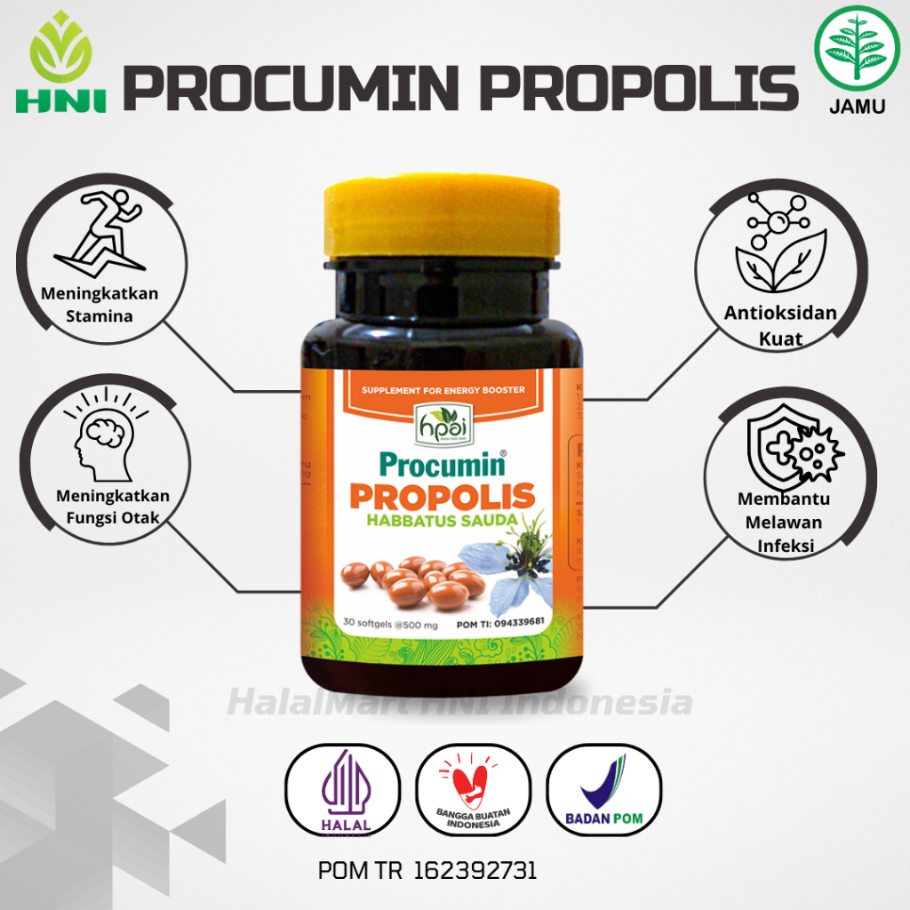 PROCUMIN PROPOLIS  Khasiat Kegunaan Membantu menjaga kesehatan Daya Tahan Tubuh. Terlaris