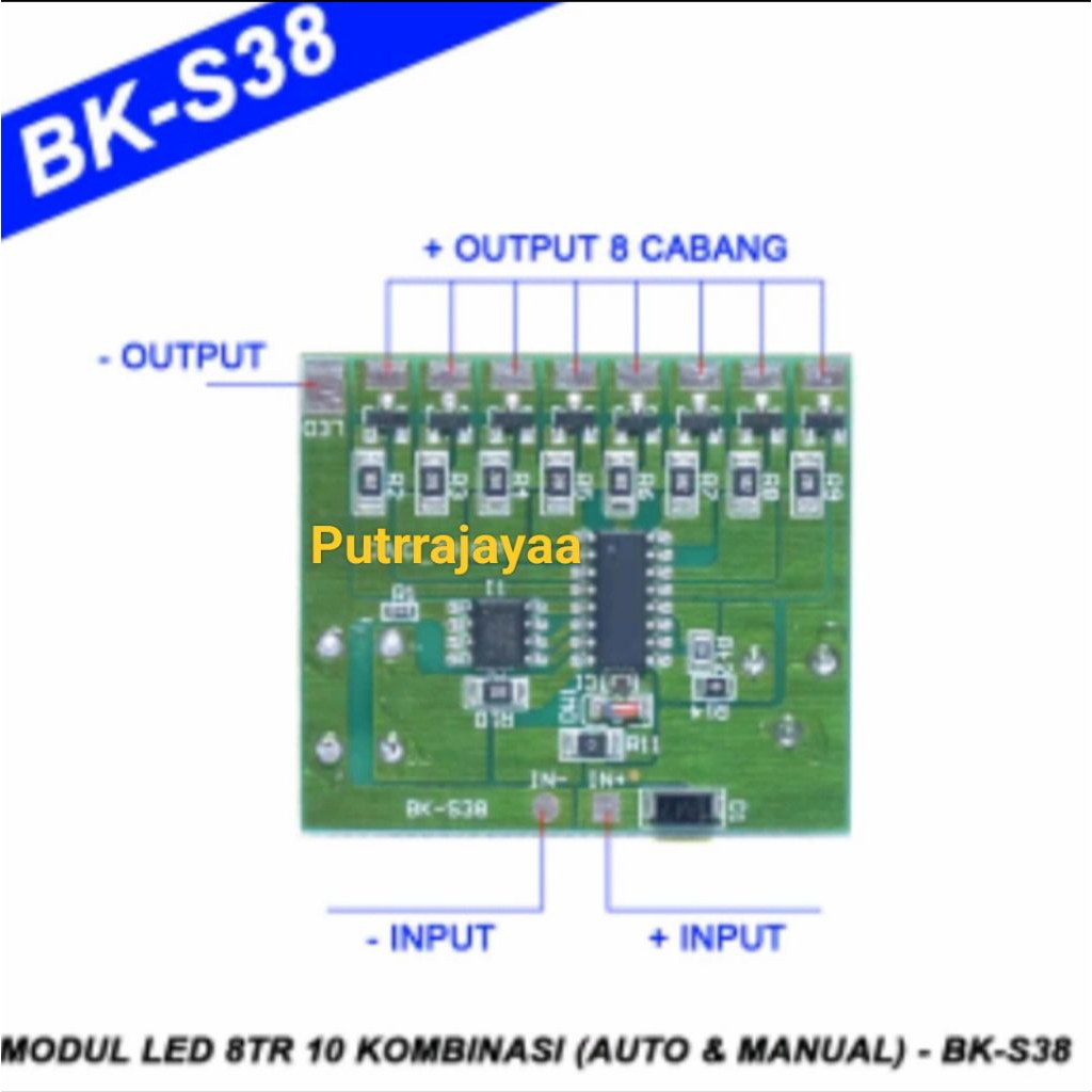Modul Led 8TR BK-S38 Modul Running 10 Mode Save Memori