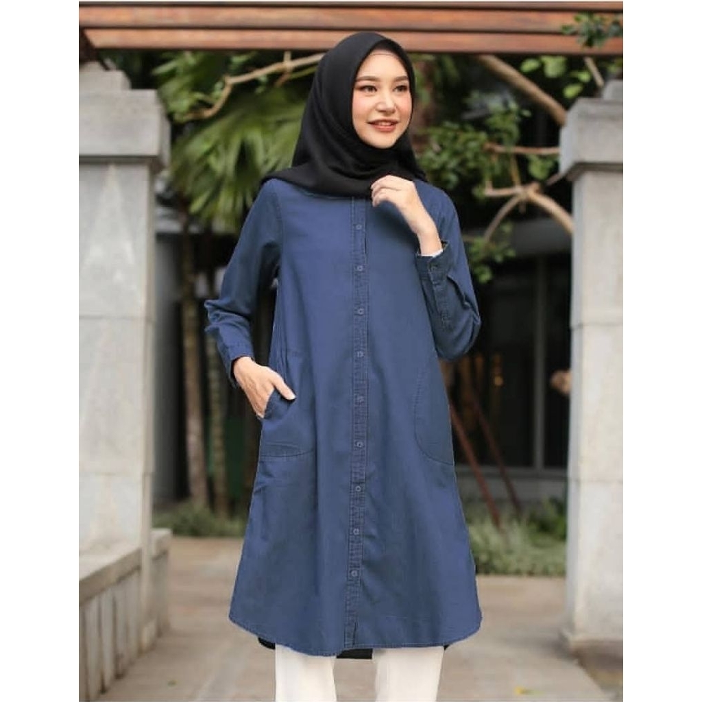 PRELOVED HEAVEN LIGHTS Jeans Tunik - Deep Denim