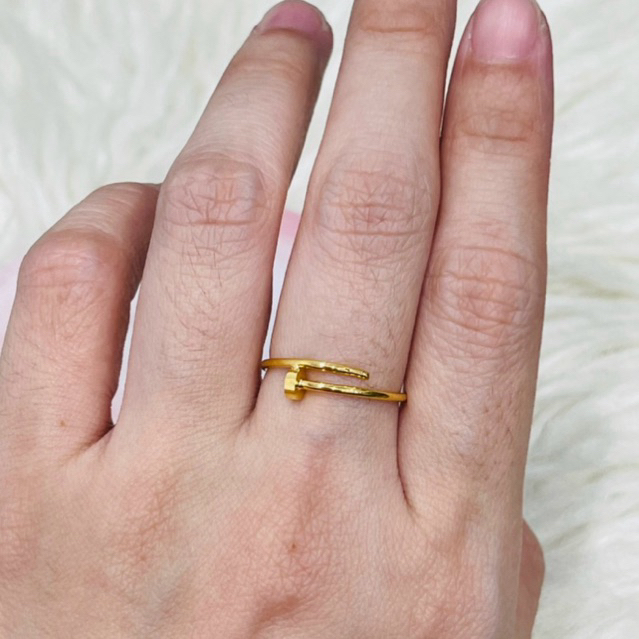 cincin paku polos silang ringan uk 11-17 emas asli kadar 700 16k dan 875 20k