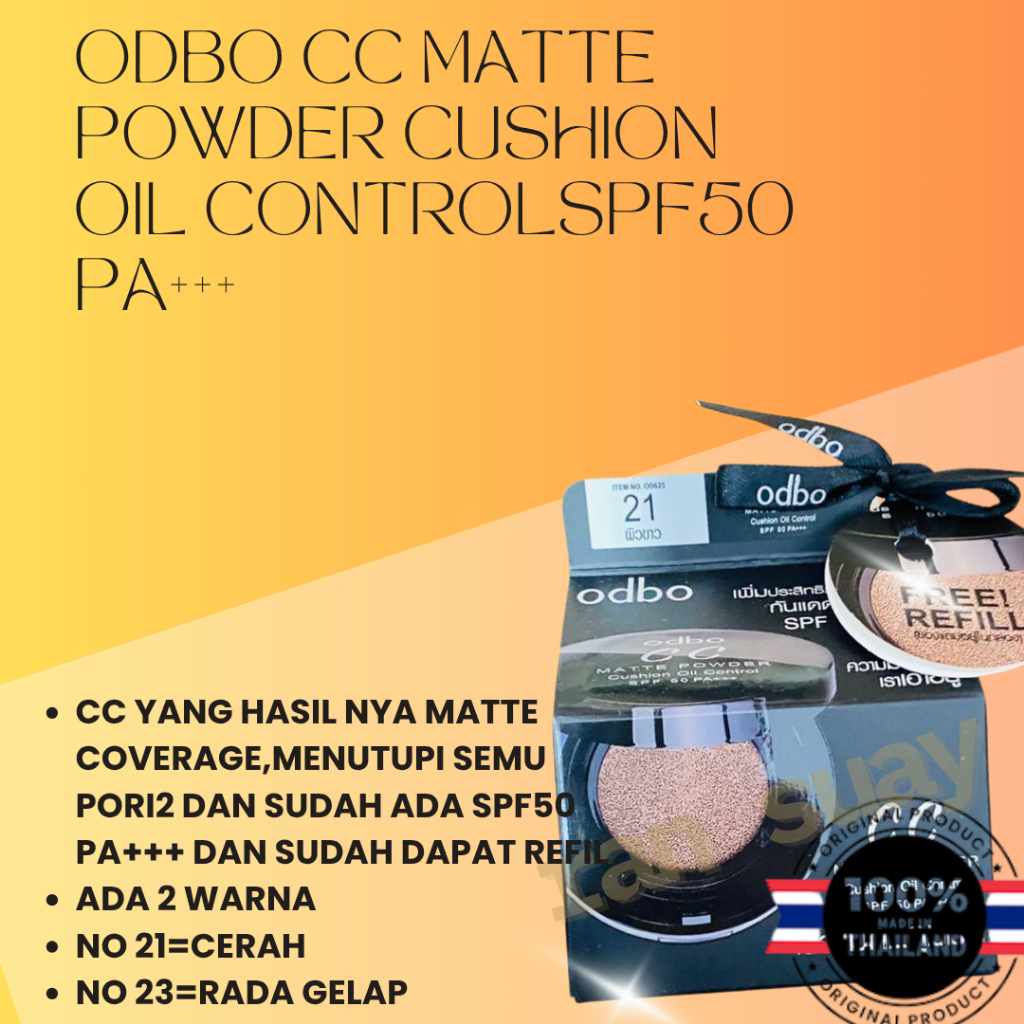 ODBO CUSHION SPF 50PA+++ ORIGINAL THAILAND