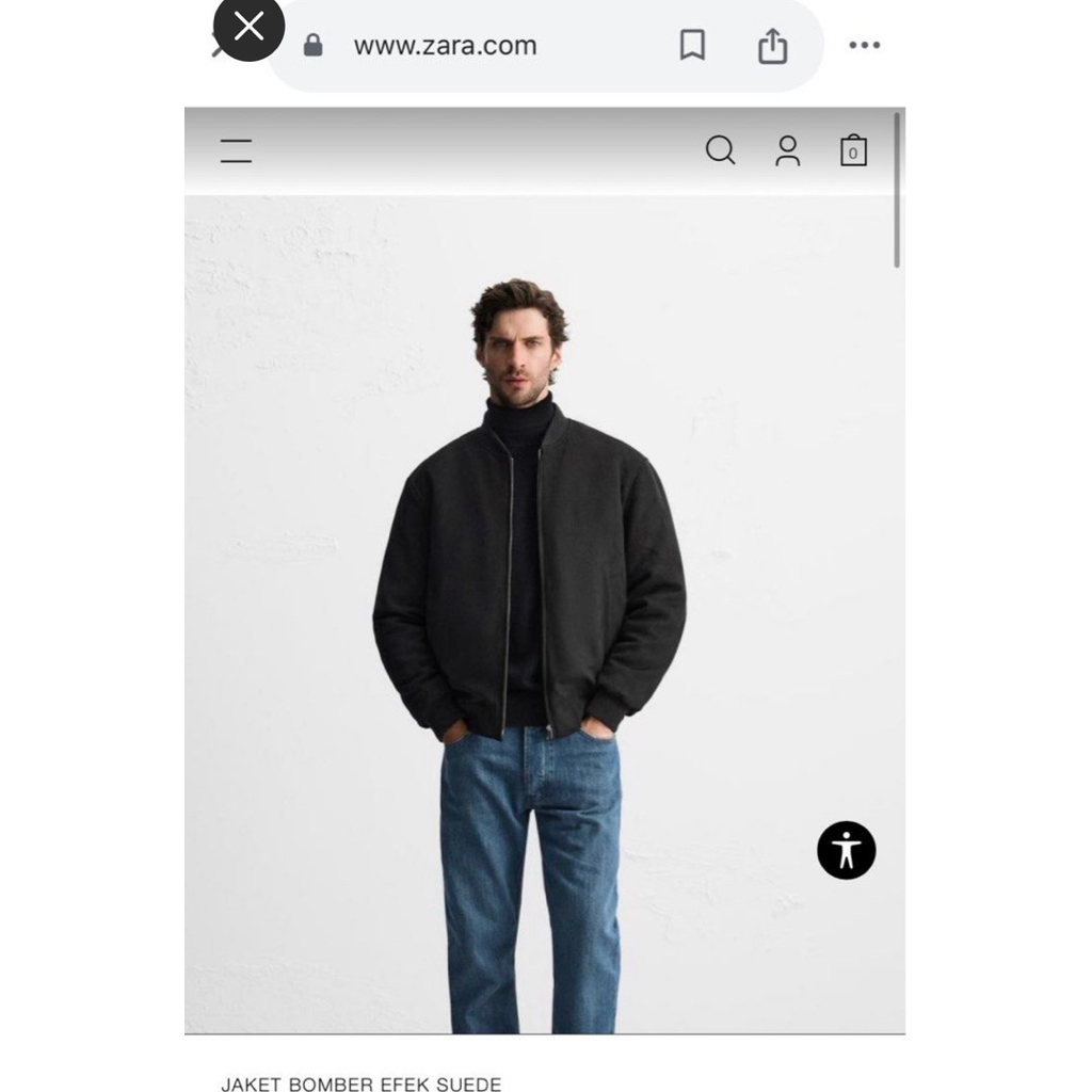 Jaket Zara Bomber Suede