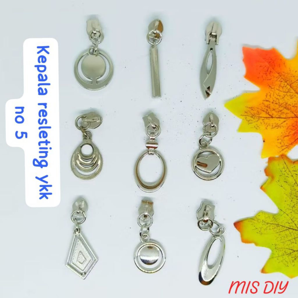 (6pcs) kepala resleting ykk no.5 Gigi plastik