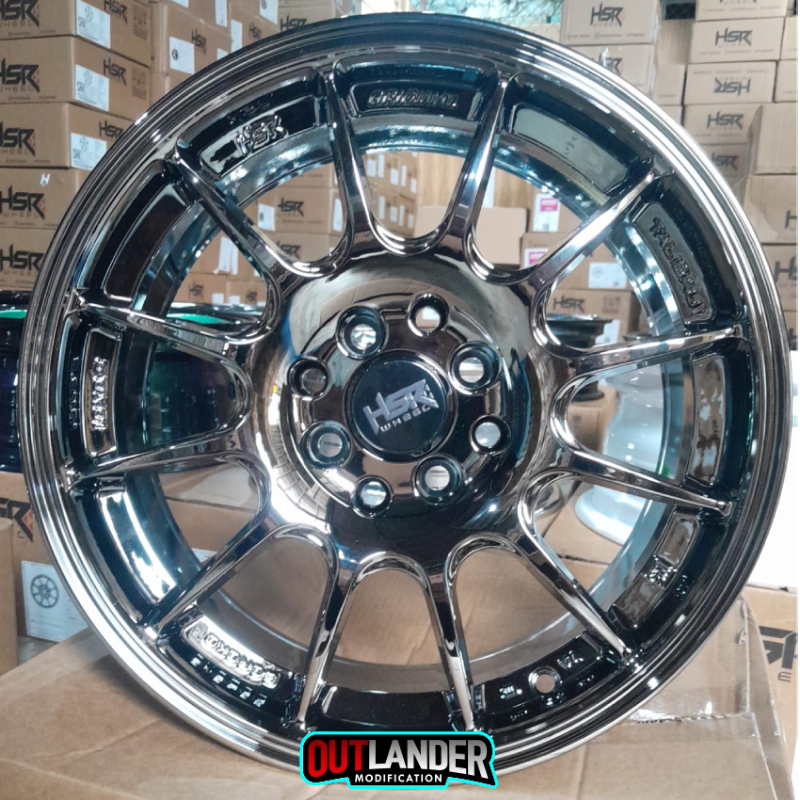 Velg black chrome untuk mobil Jazz| Brio| City| Civic| Ferio| Mobilio| dll velg hsr talibau R15