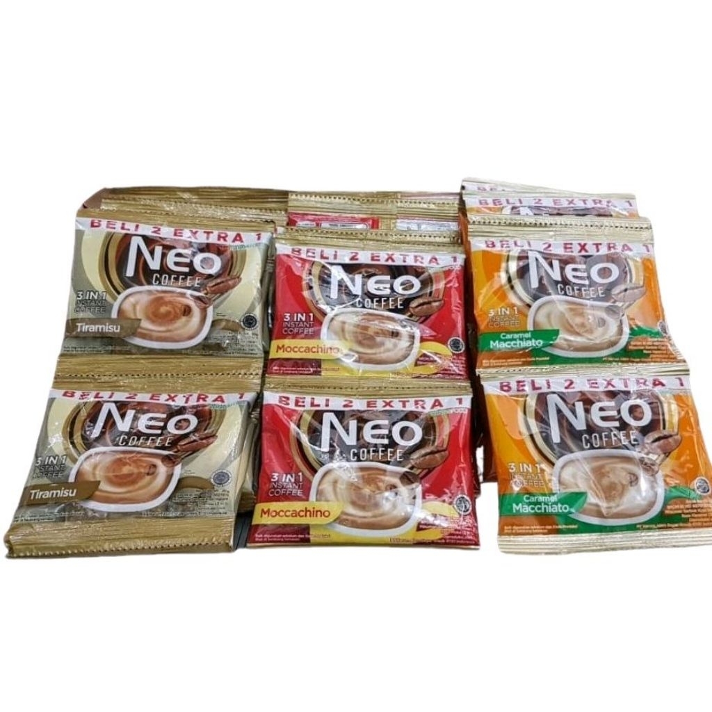 KOPI NEO COFFEE TIRAMISU | MOCCACHINO SACHET 1 RENCENG ISI 10 PCS X 20 GR