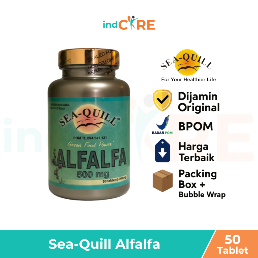 Sea Quill ALFALFA Isi 50 Tablet / Sea Quill ALFALFA / Vitamin Pencernaan / Melancarkan Saluran Pence