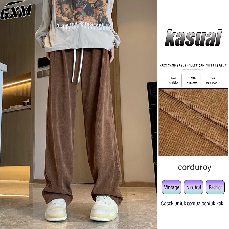 celana terbaru 2025/celana corduroy pria jumbo/celana corduroy remaja/celana lurus longgar/celana le