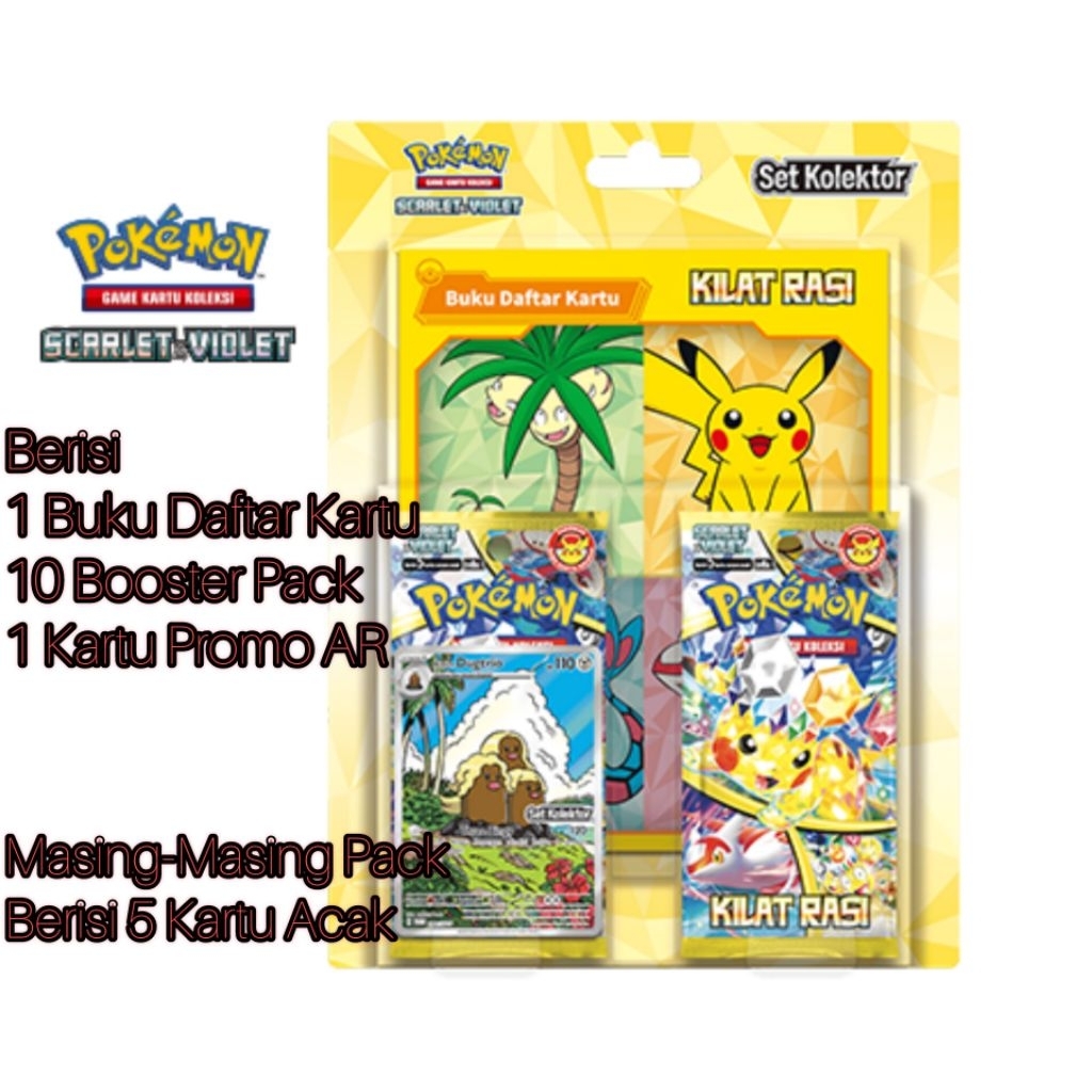 Pokemon TCG Indonesia Set Kolektor Kilat Rasi SV8S Seal Rusak