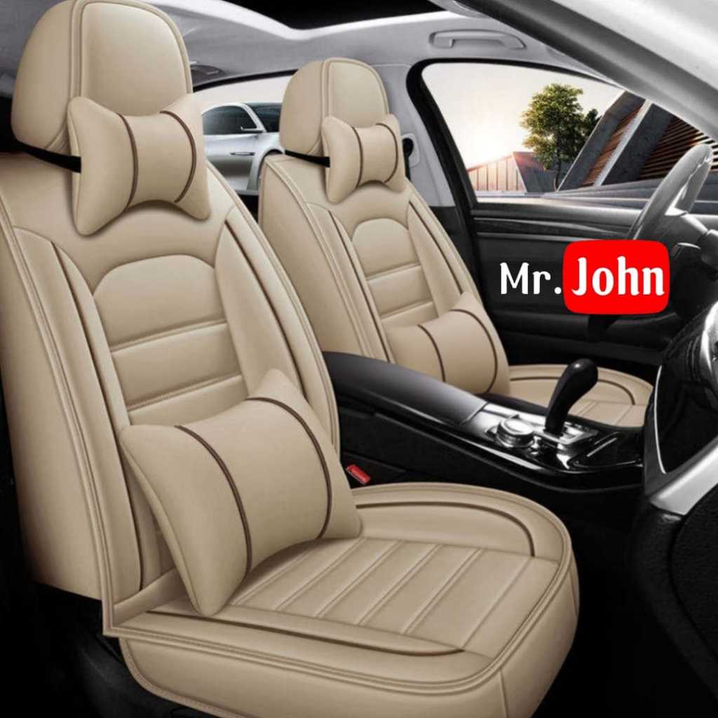 Sarung jok mobil avanza xenia veloz 2013 - 2015 air bag full 3 baris kulit sintetis oscar