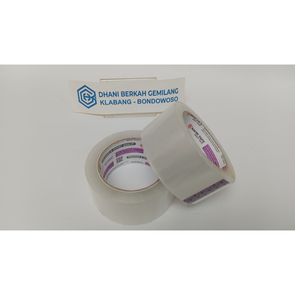ISOLASI LAKBAN BENING BESAR 48mm 72 YARD / Selotip Bening Grosir / Isolasi Bening Tebal Nachi