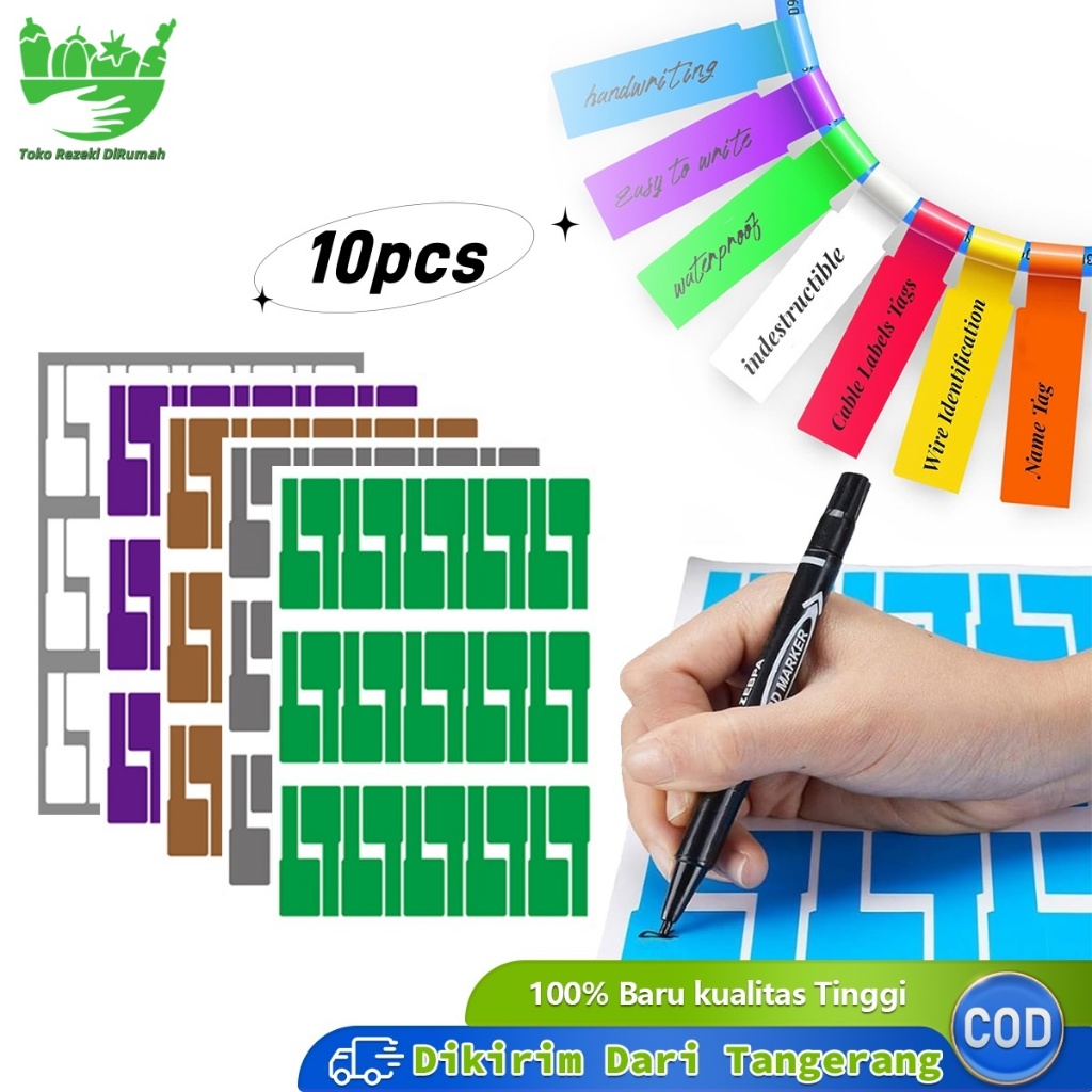 10 Lembar Label Penanda Kabel Jaringan Stiker Label Kabel Penanda Kabel Stiker Label