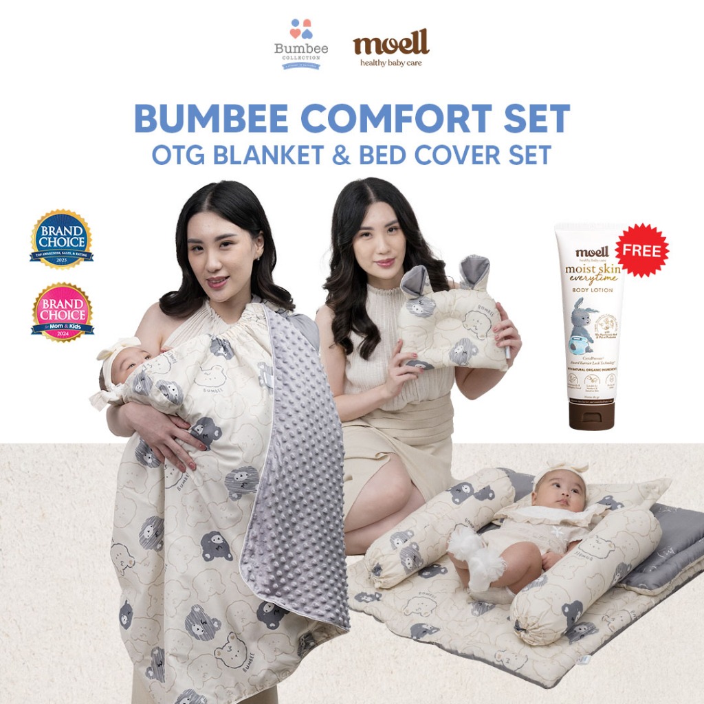 [BUY 2 GET 3] BUMBEE X MOELL - On The Go & Bedcover Set FREE Body Lotion Moell