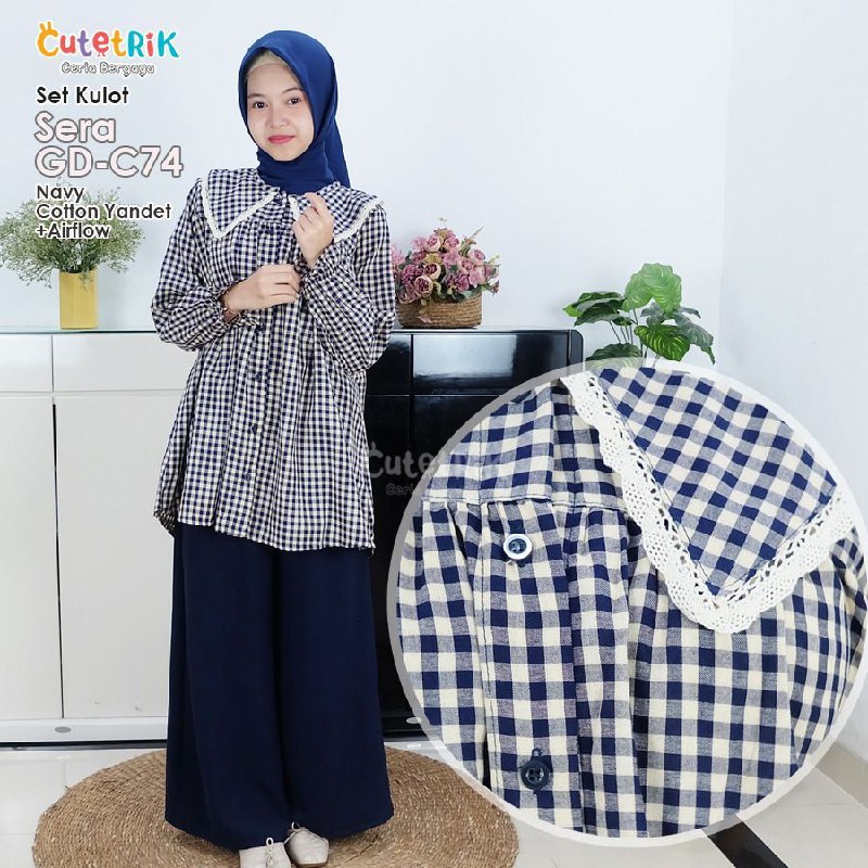 Setelan Anak Perempuan Set tunik dan Celana Kulot Model Korean Style Cutetrik Terbaru