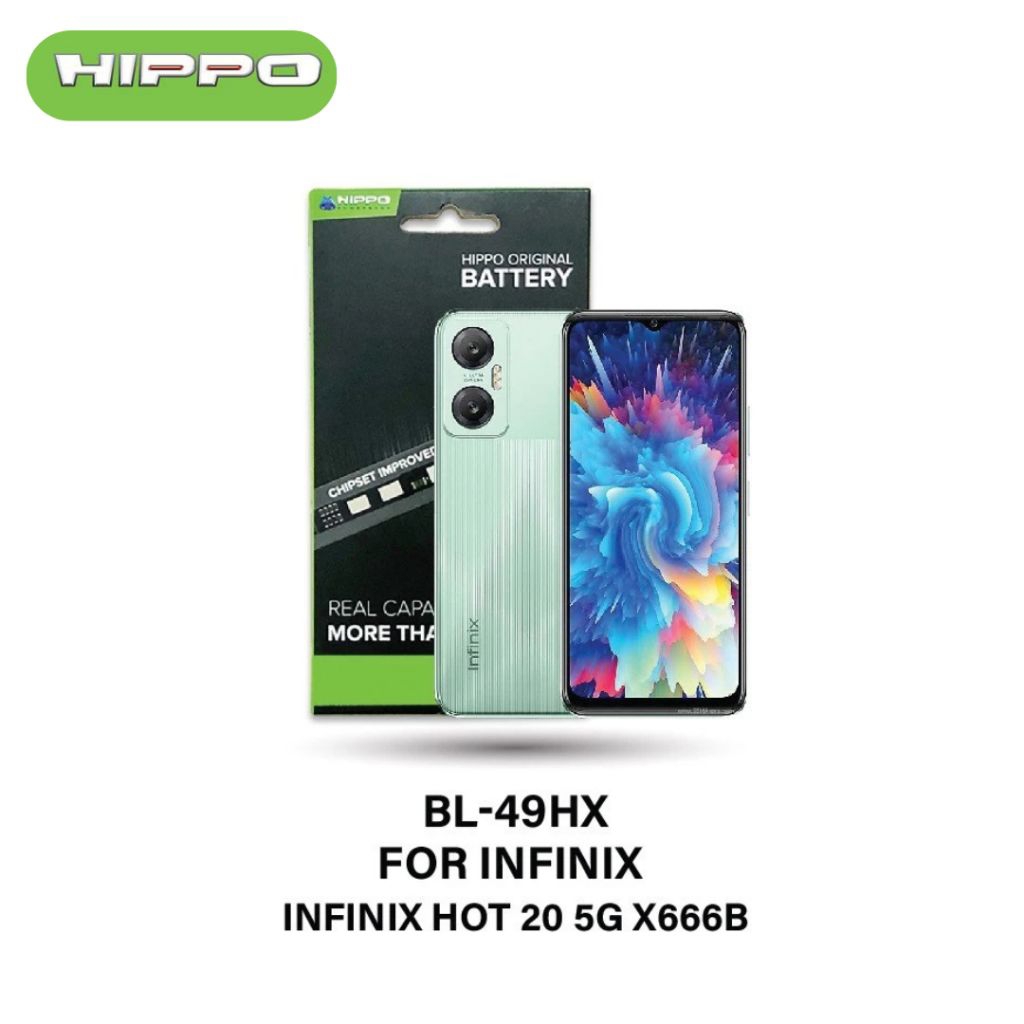 Hippo BL-49HX Baterai Compatible With INFINIX Hot 20 5G X666B 5000mAh Batt Batre Batere Batrai Batte