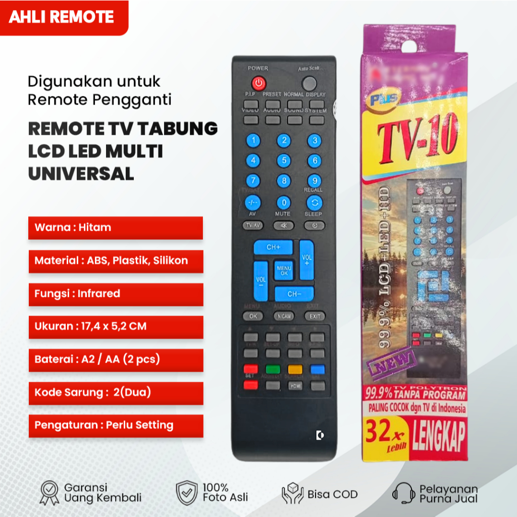 Remot TV Tabung LCD LED Multi Universal ChungHe / Remote TV LCD LED Multi