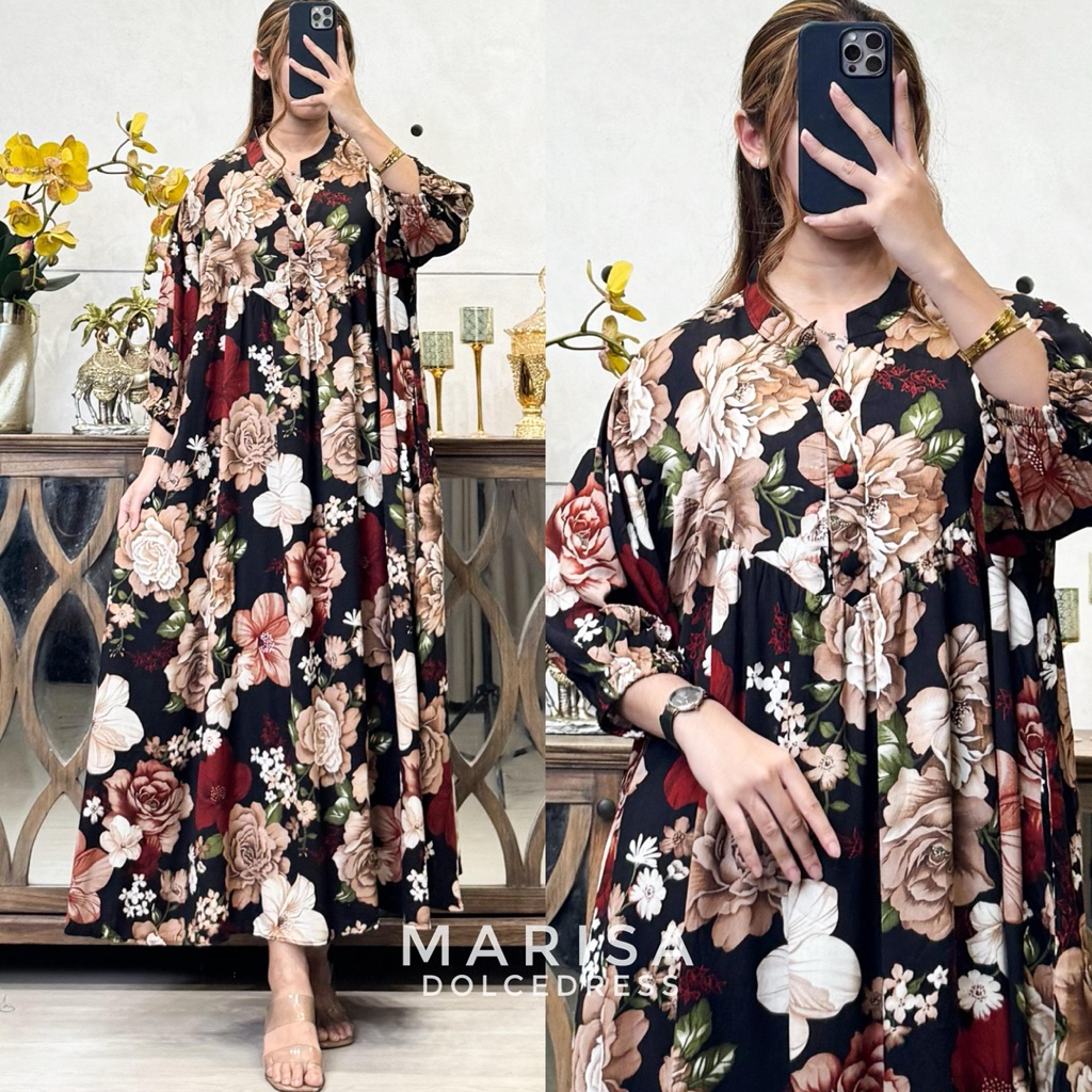 Daster Arab DOLCE MARISA Midi Dress Rayon Motif