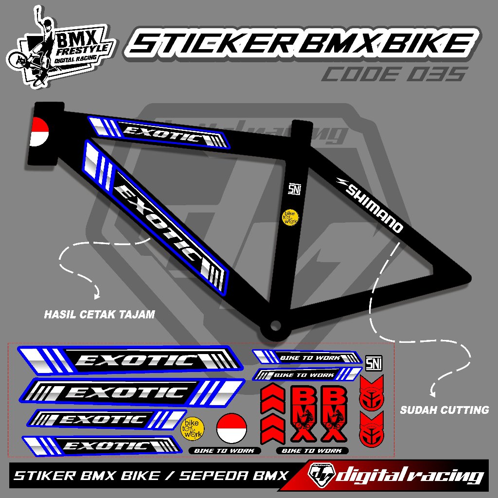 MOTIF STIKER STRIPING LIST VARIASI STIKER BUAT ALL SEPEDA EXOTIC CODE 035 VARIASI POLET STIKER SEPED
