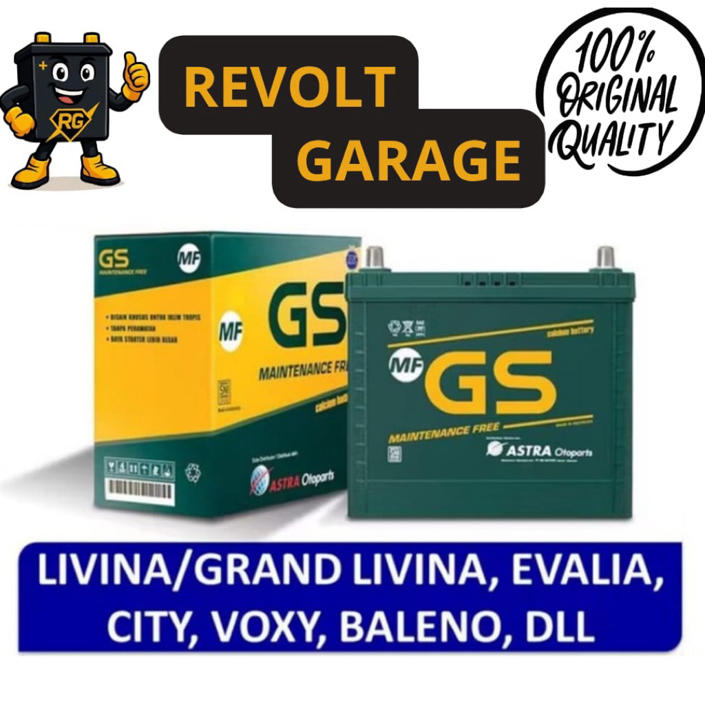 Aki Mobil GS ASTRA MF NS60L untuk Voxy, Corolla Altis, City, Livina, Karimun.