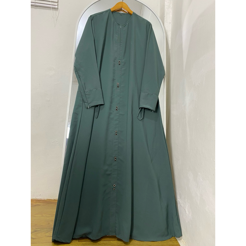 (Dipake buat konten aja) Abaya polos warna xanadu | Abaya bahan New Fortaleza |Abaya basic |basic ab