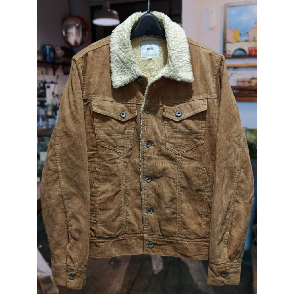 Jaket Trucker Corduroy Edwin Trucker Sherpa