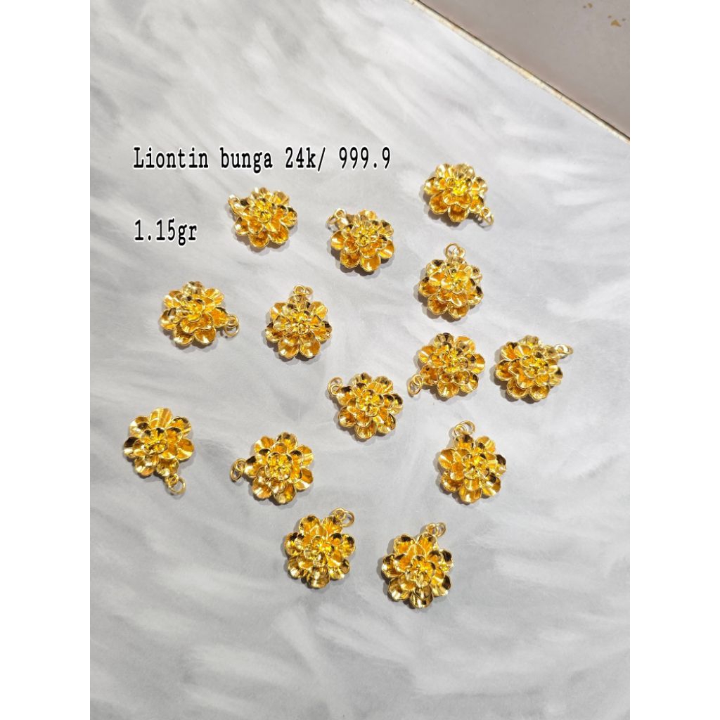 Liontin Emas bunga ukir hk ubs