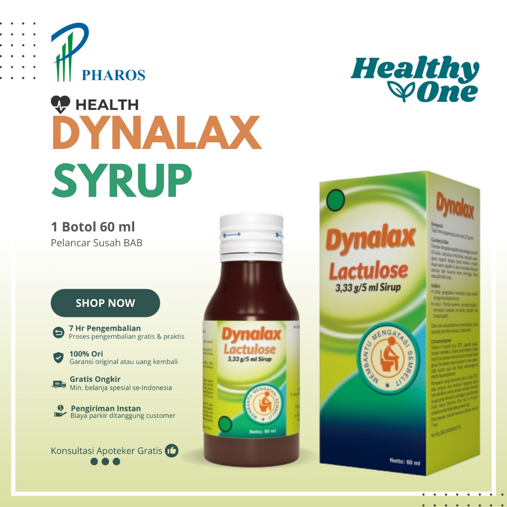 Dynalax 60 mL Sirup / Suspensi - Pelancar BAB untuk Anak & Dewasa, Atasi Sembelit