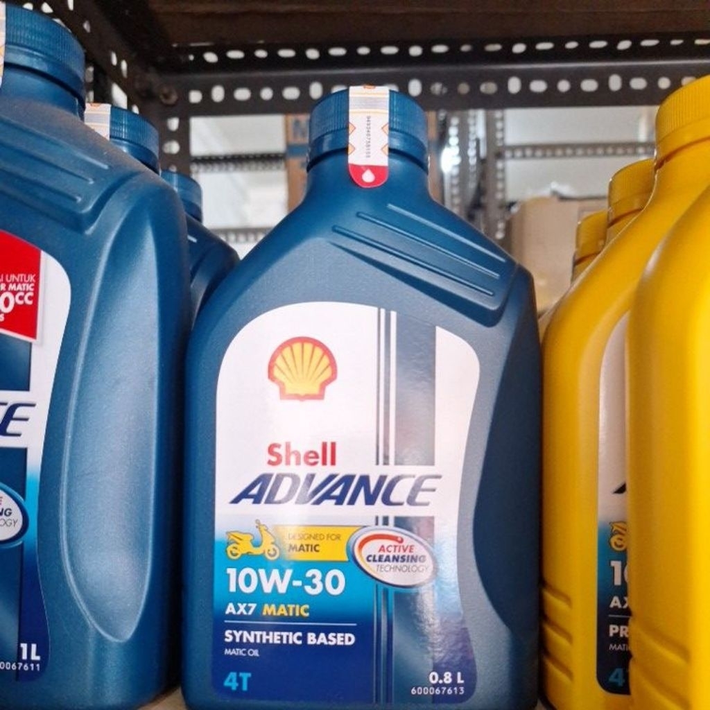 Oli motor shell advance AX7 biru matic, 10W-30, 0,8 ml ,100% original
