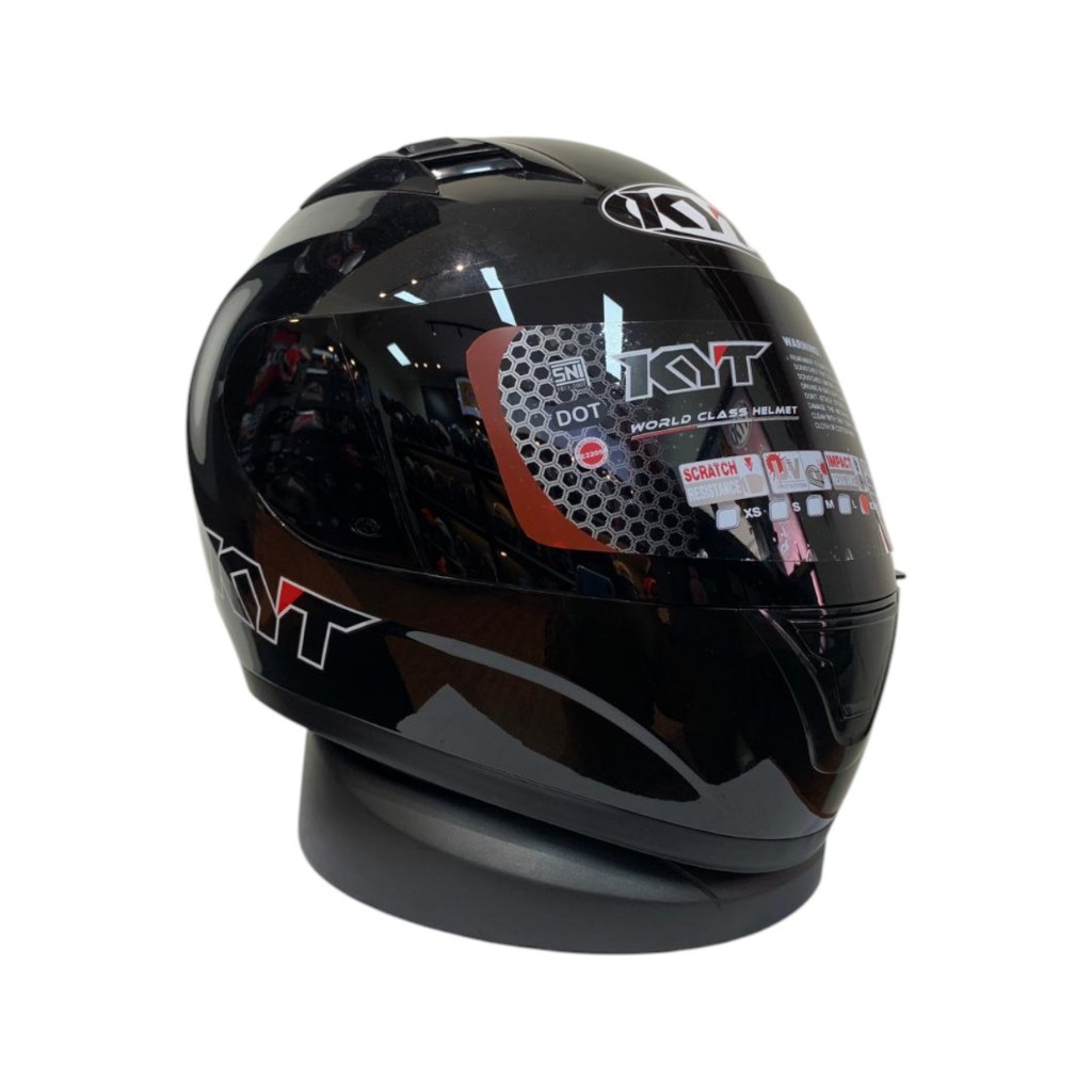 HELM KYT R10 SOLID BLACK GLOSSY (SMOKE) ORIGINAL