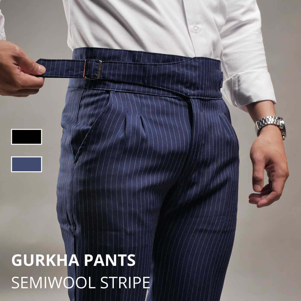 Mubeng - Gurkha Stripe Pants Semiwool