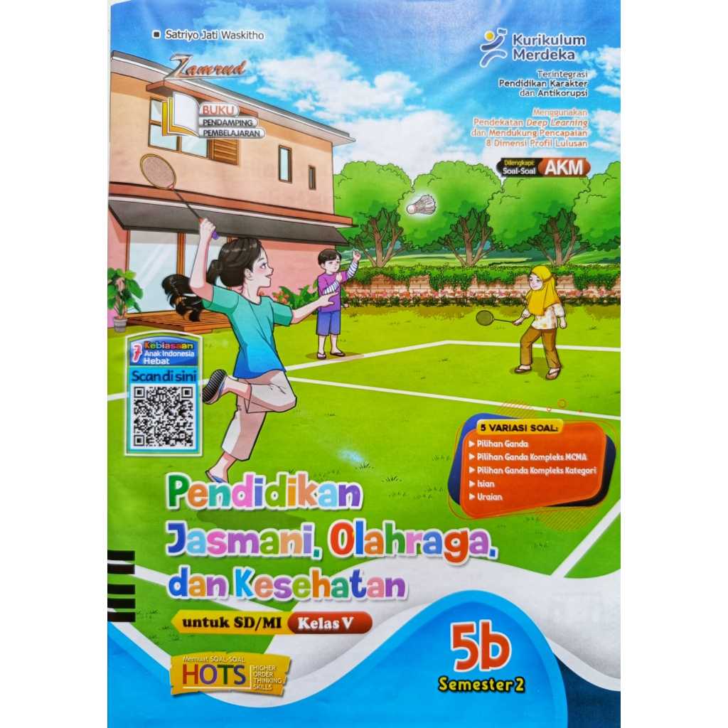BUKU LKS PJOK PENJAS SD/MI KELAS 5 SEMESTER 2 KURIKULUM MERDEKA 2025-2026 ZAMRUD